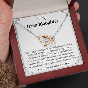 Interlocking Hearts Necklace- To Our Granddaughter Eternal Love Gift For Birthday Mother's Day