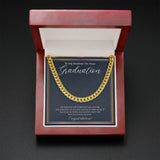 "Follow Your Passion" Brother Graduation Necklace Gift From Sister Sibling Cuban Link Chain Jewelry Box