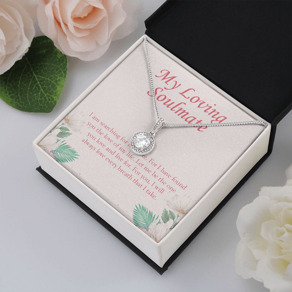 "Searching For No More" Loving Soulmate Necklace Gift From Boyfriend Bestfriend Eternal Hope Pendant Jewelry Box Anniversary Valentines Birthday