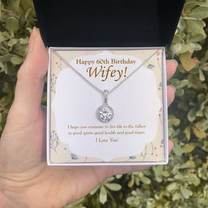 "Good Health And Times" Wife 60th Birthday Necklace Gift From Husband Eternal Hope Pendant Jewelry Box