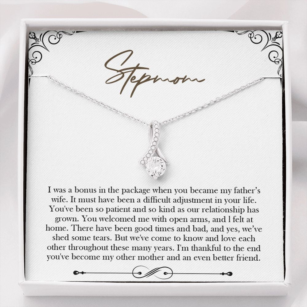 "Bonus in the Package" Step Mom Necklace Gift From Daughter Son Alluring Beauty Jewelry Box Mothers Day Birthday Christmas Valentines