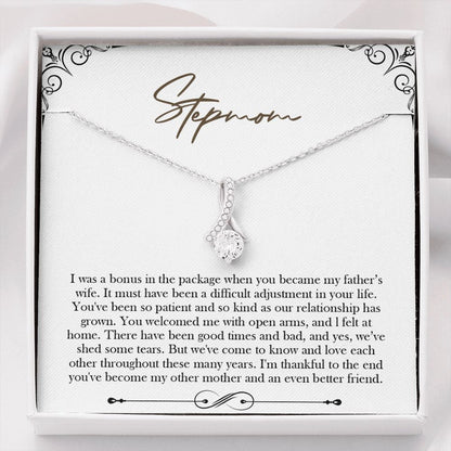 "Bonus in the Package" Step Mom Necklace Gift From Daughter Son Alluring Beauty Jewelry Box Mothers Day Birthday Christmas Valentines