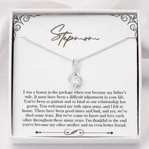 "Bonus in the Package" Step Mom Necklace Gift From Daughter Son Alluring Beauty Jewelry Box Mothers Day Birthday Christmas Valentines