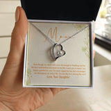 "Great Contribution" Mom Necklace Gift From Daughter Forever Love Pendant Jewelry Box Mothers Day Birthday Christmas Valentines