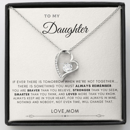 "Keep Me In Your Heart" Daughter Necklace Gift From Mom Dad Parents Forever Love Pendant Jewelry Box Graduation Thanksgiving Birthday Christmas