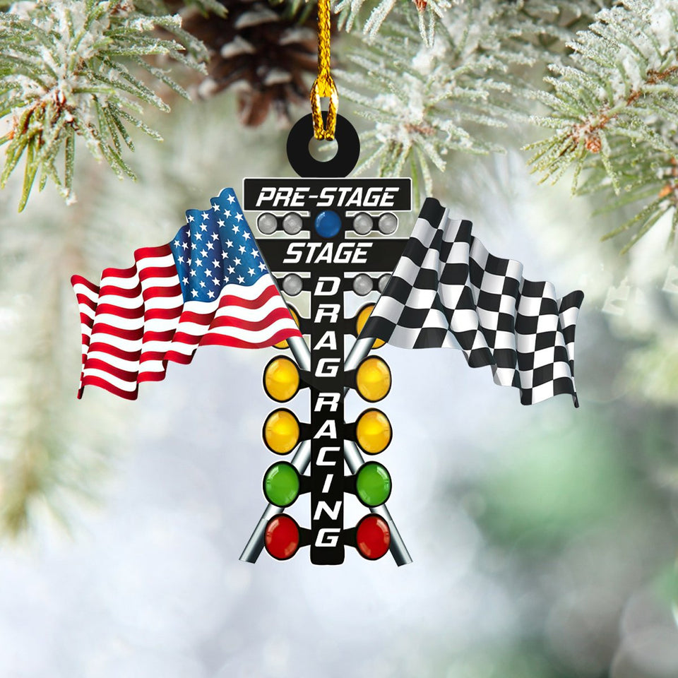 Pre-Stage Drag Racing Lights Car Ornament