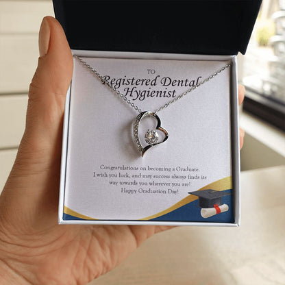 "Luck and Success" Registered Dental Hygienist Graduation Necklace Gift From Mom Dad Grandma Grandpa Bestfriend Classmate Forever Love Pendant Jewelry Box