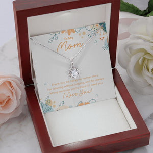 "My Human Diary" Mom Necklace Gift From Daughter Son Eternal Hope Pendant Jewelry Box Thanksgiving Christmas Birthday Valentines