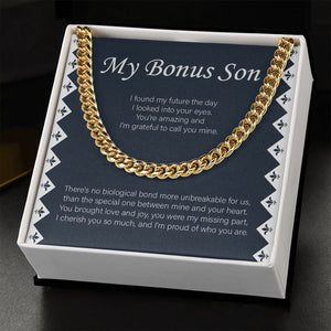 "My Future Days In Your Eyes" Bonus Son Necklace Gift From Mom Dad Cuban Link Chain Jewelry Box Birthday Graduation Christmas New Year