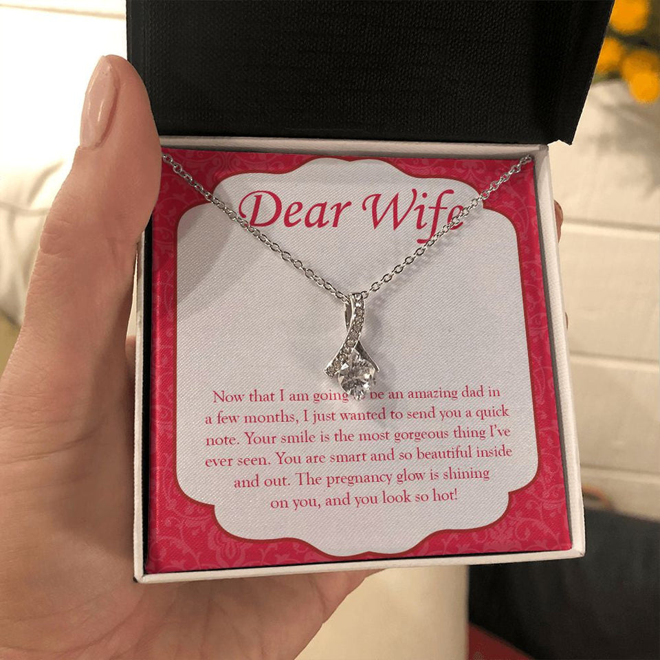 "Pregnancy Glow Is Shining" Pregnant Wife Necklace Gift From Husband Alluring Beauty Pendant Jewelry Box Baby Shower Birthday Mothers Day