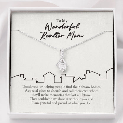 "Find Their Dream Home" Wonderful Realtor Mom Necklace Gift From Daughter Son Alluring Beauty Pendant Jewelry Box Job Anniversary Birthday Christmas