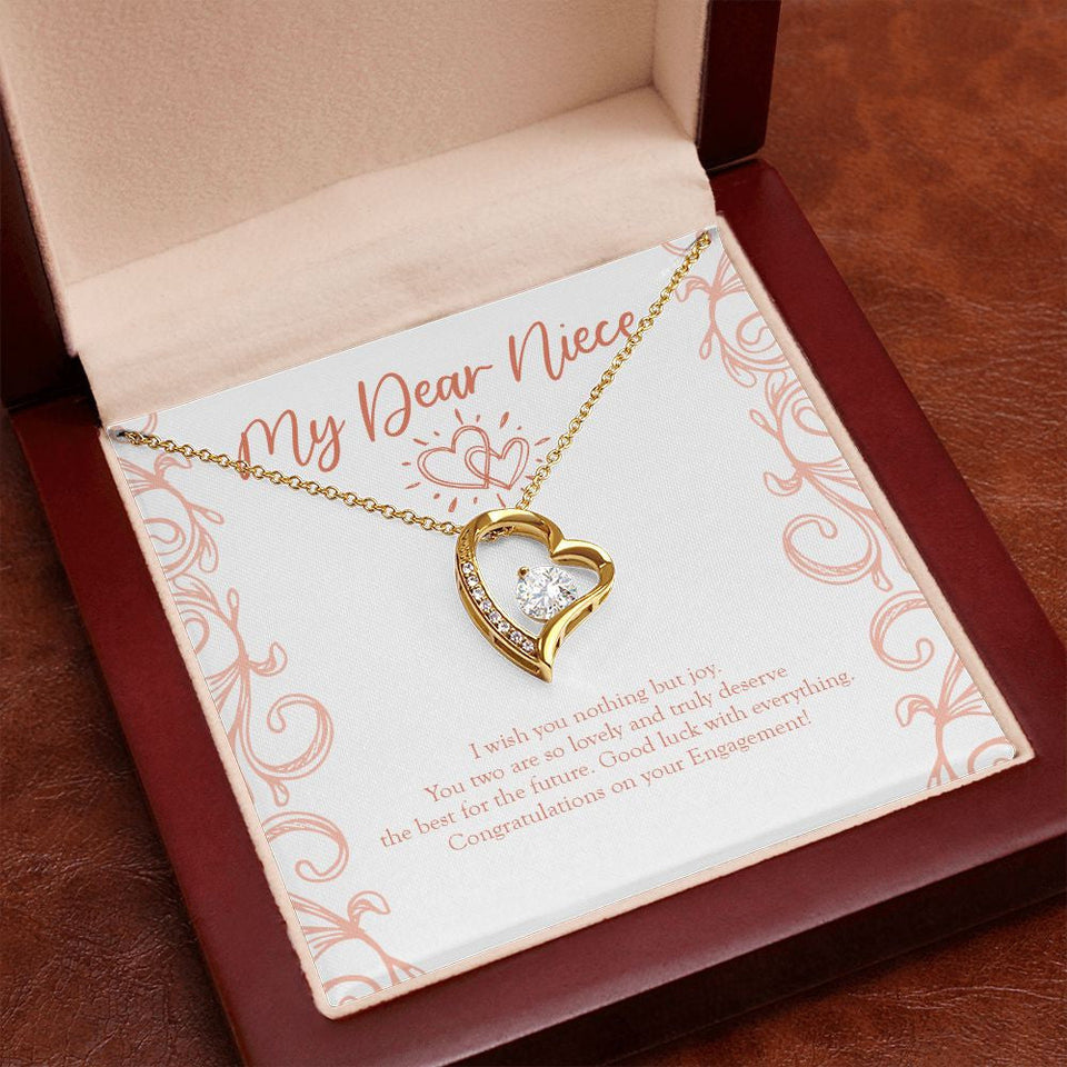 "Deserve The Best" Niece Engagement Necklace Gift From Aunt Uncle Forever Love Pendant Jewelry Box