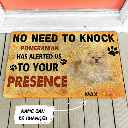 3D No Need To Knock Pomeranian Dog Custom Name Doormat