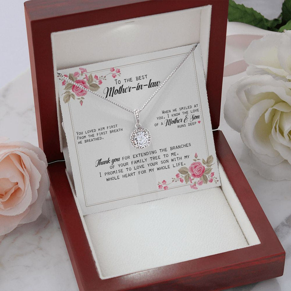 "You Loved Him First" Mother In Law Necklace Gift From Daughter-In-Law Son-In-Law Eternal Hope Pendant Jewelry Box Birthday Wedding Anniversary Christmas