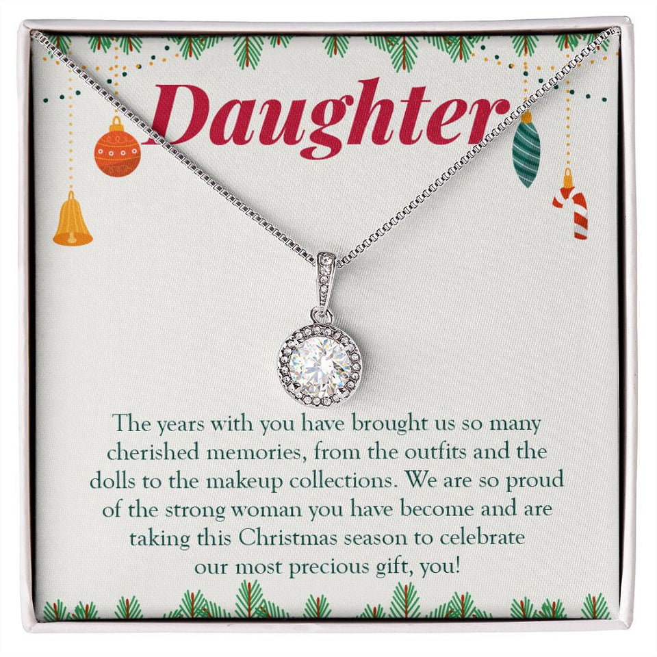 "Precious Gift" Daughter Christmas Necklace Gift From Mom Dad Eternal Hope Pendant Jewelry Box