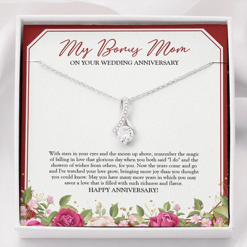"Magic Of Falling In Love" Bonus Mom Wedding Anniversary Necklace Gift From Daughter Son Alluring Beauty Pendant Jewelry Box