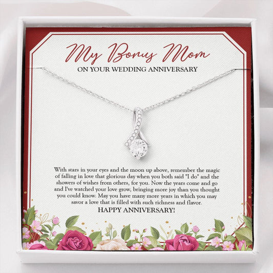 "Magic Of Falling In Love" Bonus Mom Wedding Anniversary Necklace Gift From Daughter Son Alluring Beauty Pendant Jewelry Box