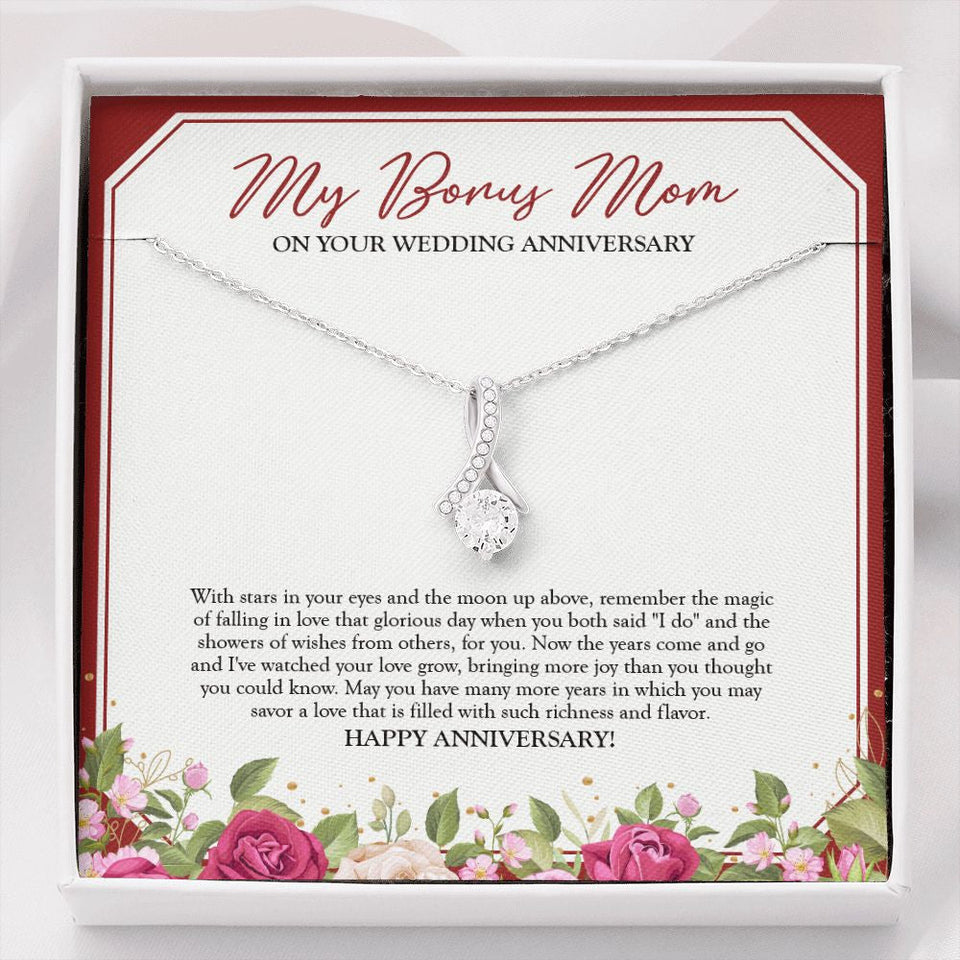"Magic Of Falling In Love" Bonus Mom Wedding Anniversary Necklace Gift From Daughter Son Alluring Beauty Pendant Jewelry Box