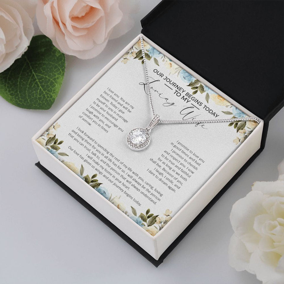 "Our Love Has Given Us Wings" Loving Wife Wedding Day Necklace Gift From Husband Groom Eternal Hope Pendant Jewelry Box