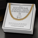 "Enjoy The Journey" Graduation Necklace Gift From Mom Dad Grandparents Bestfriend Teacher Cuban Link Chain Jewelry Box