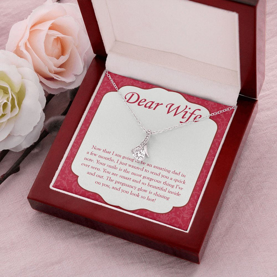 "Pregnancy Glow Is Shining" Pregnant Wife Necklace Gift From Husband Alluring Beauty Pendant Jewelry Box Baby Shower Birthday Mothers Day
