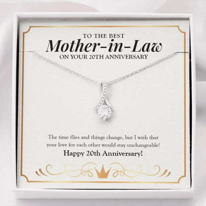 "Unchangeable Love" Best Mother-In Law 20th Wedding Anniversary Necklace Gift From Daughter-In-Law Son-In-Law Alluring Beauty Pendant Jewelry Box