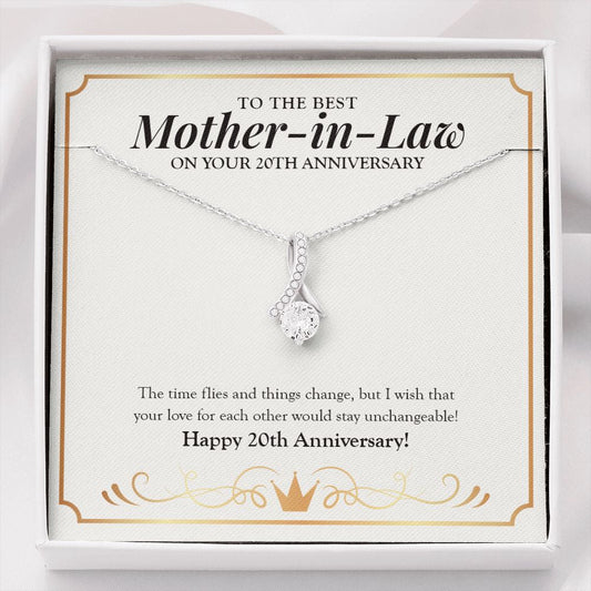 "Unchangeable Love" Best Mother-In Law 20th Wedding Anniversary Necklace Gift From Daughter-In-Law Son-In-Law Alluring Beauty Pendant Jewelry Box