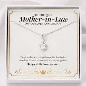"Unchangeable Love" Best Mother-In Law 20th Wedding Anniversary Necklace Gift From Daughter-In-Law Son-In-Law Alluring Beauty Pendant Jewelry Box