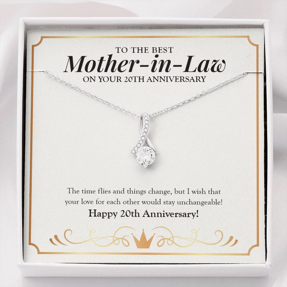 "Unchangeable Love" Best Mother-In Law 20th Wedding Anniversary Necklace Gift From Daughter-In-Law Son-In-Law Alluring Beauty Pendant Jewelry Box