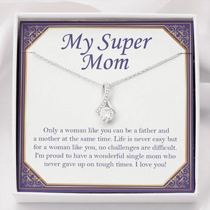"Only a Woman Like You" Super Mom Necklace Gift From Daughter Son Alluring Beauty Pendant Jewelry Box Birthday Mothers Day Christmas Valentines