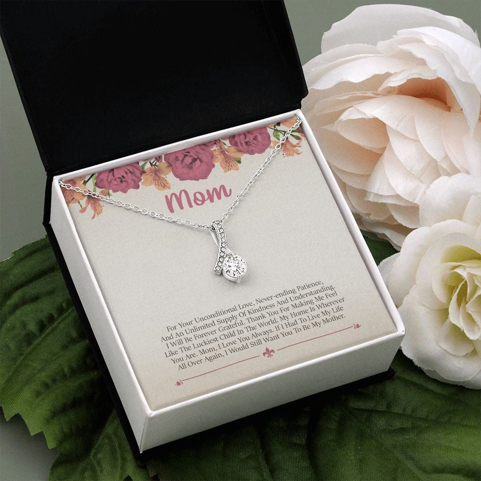 "Unconditional Love" Mom Necklace Gift From Daughter Son Alluring Beauty Pendant Jewelry Box Birthday Thanksgiving Christmas Mothers Day