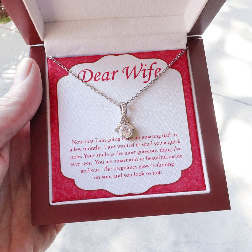 "Pregnancy Glow Is Shining" Pregnant Wife Necklace Gift From Husband Alluring Beauty Pendant Jewelry Box Baby Shower Birthday Mothers Day
