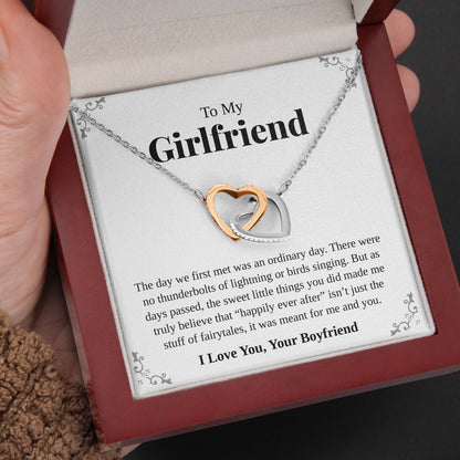 Interlocking Hearts Necklace- To My Girlfriend, Hold My Heart, Gift For Girlfriend, For Birthday, Christmas, Mother's Day
