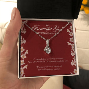 "Eternity Of Love" Beautiful Daughter Engagement Necklace Gift From Mom Dad Parents Alluring Beauty Pendant Jewelry Box