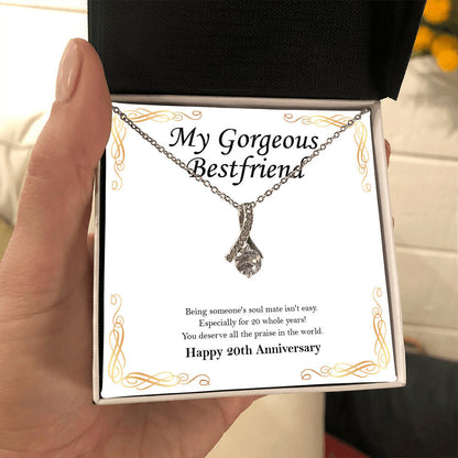 "Someone's Soulmate" Gorgeous Bestfriend 20th Wedding Anniversary Necklace Gift From Bestie BFF Soul Sister Alluring Beauty Pendant Jewelry Box