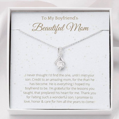 To My Boyfriend's Beautiful Mom Necklace Gift - I never thought I'd find the one, until I met your son Alluring Beauty Necklace LX335B