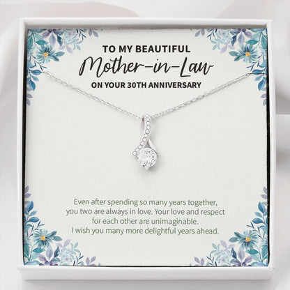 "Always In Love" Beautiful Mother In Law 30th Wedding Anniversary Necklace Gift Daughter-In-Law Son-In-Law Alluring Beauty Pendant Jewelry Box