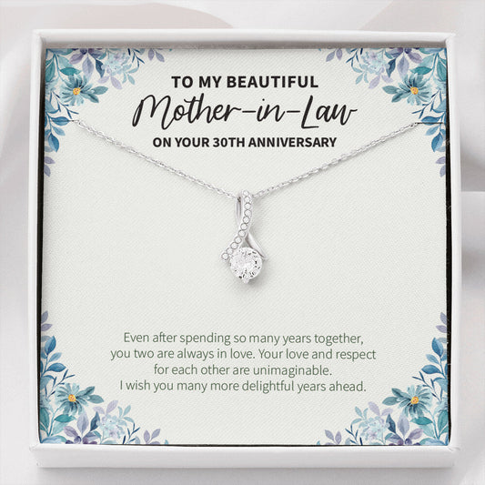 "Always In Love" Beautiful Mother In Law 30th Wedding Anniversary Necklace Gift Daughter-In-Law Son-In-Law Alluring Beauty Pendant Jewelry Box