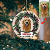 Personalized Gift For Pet Lovers Custom Image Floral Ceramic Ornament