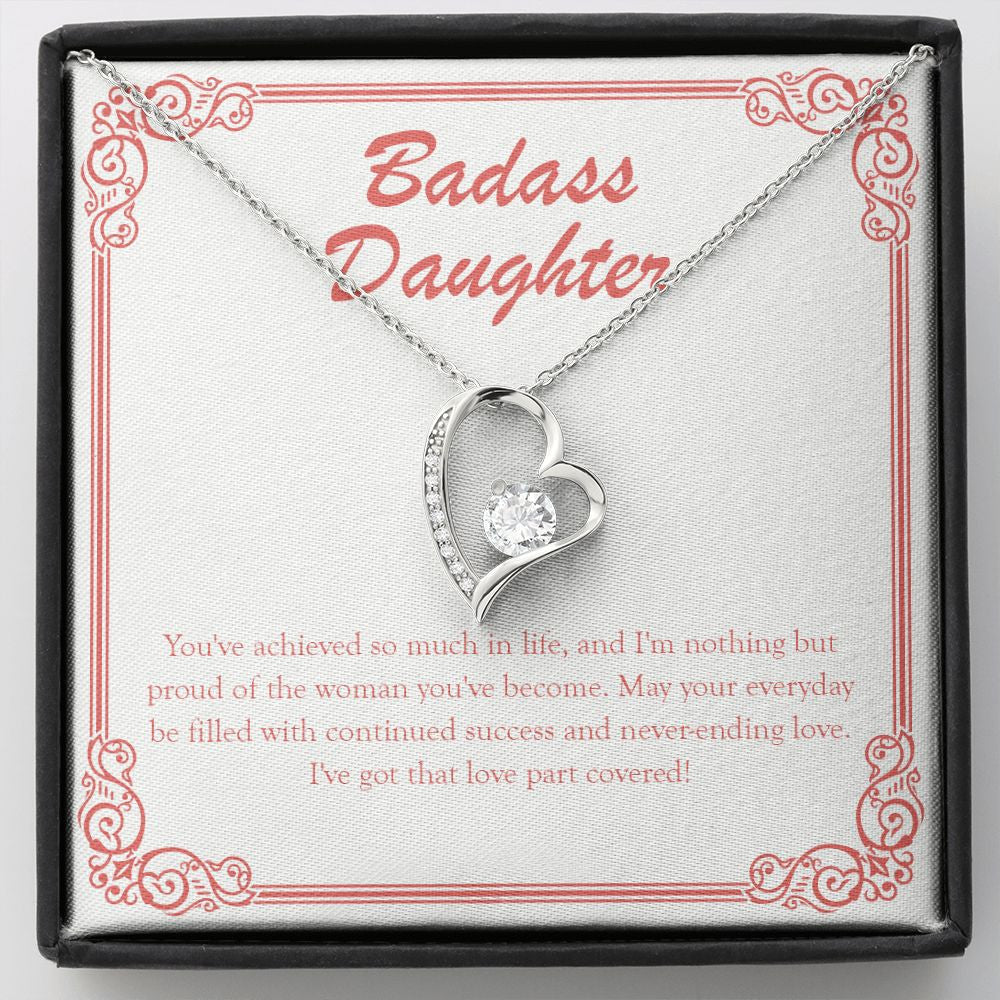 "You've Achieved So Much" Badass Daughter Necklace Gift From Mom Dad Forever Love Pendant Jewelry Box Birthday Graduation Christmas New Year