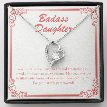 "You've Achieved So Much" Badass Daughter Necklace Gift From Mom Dad Forever Love Pendant Jewelry Box Birthday Graduation Christmas New Year