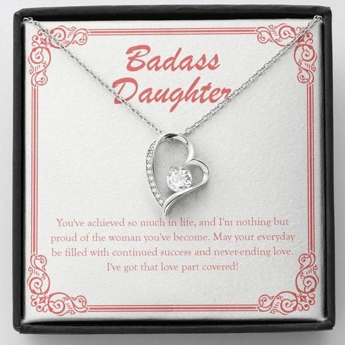 "You've Achieved So Much" Badass Daughter Necklace Gift From Mom Dad Forever Love Pendant Jewelry Box Birthday Graduation Christmas New Year
