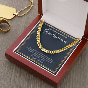 "Follow Your Passion" Brother Graduation Necklace Gift From Sister Sibling Cuban Link Chain Jewelry Box