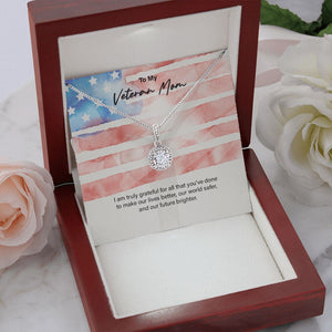 "You Make Our Lives Better" Veteran Mom Necklace Gift From Daughter Son Eternal Hope Pendant Jewelry Box Deployment Veterans Day Thanksgiving