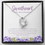 "Immense Joy To Each Other" Sweetheart Niece 30th Wedding Anniversary Necklace Gift From Aunt Uncle Forever Love Pendant Jewelry Box