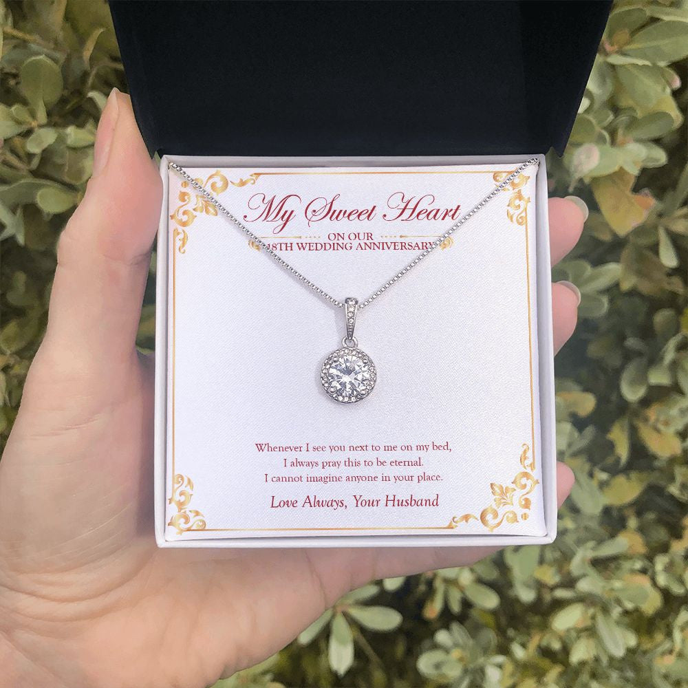 "Whenever I See You" Sweetheart Wife 18th Wedding Anniversary Necklace Gift From Husband Eternal Hope Pendant Jewelry Box