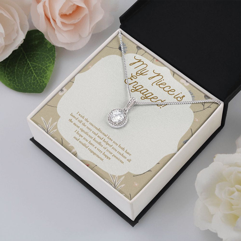 "Most Significant Hurdles" Niece Engagement Necklace Gift From Uncle Aunt Eternal Hope Pendant Jewelry Box