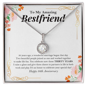 "Golden Couple" Amazing Bestfriend 30th Wedding Anniversary Necklace Gift From Bestie BFF Soul Sister Eternal Hope Pendant Jewelry Box