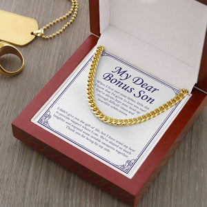 "Heartfelt Celebrations" Bonus Son Necklace Gift From Mom Cuban Link Chain Birthday Graduation Christmas Wedding