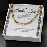 "Deep In Your Heart" Badass Son Necklace Gift From Mom Dad Cuban Link Chain Jewelry Box Birthday Graduation Engagement Christmas